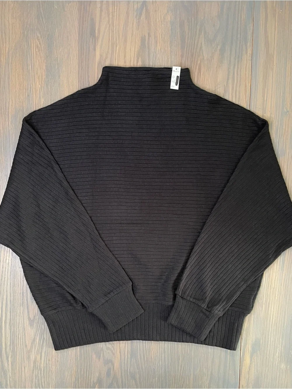 Madewell Mockneck Dolman-Sleeve Top Black Size XL NWT
